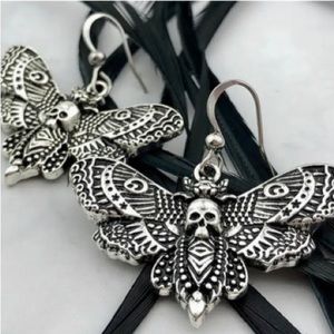 Skull Moth Earrings